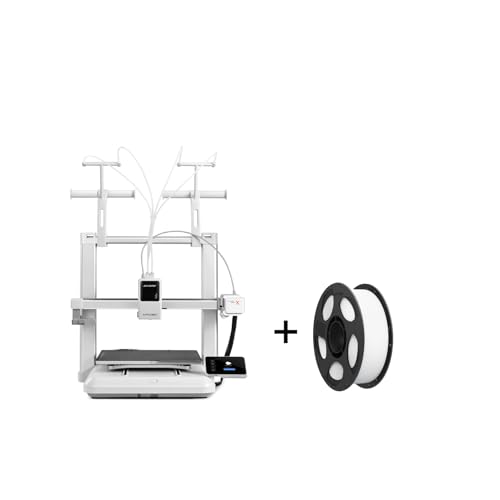 Anycubic Kobra X Imprimante 3D Multicolore et 1KG Blanc PLA Bundle, Impression Multifilament Souple et Rigide
