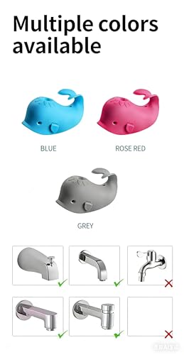 Image of Baby Bath Spout Cover, Silicone Faucet Protector for Kids - Soft Universal Tub Spout Guard, Prevent Bumps & Burns, Non-Slip Bath Safety Accessories for Infants Toddlers(Pink /Blue /Grey) (Pink)