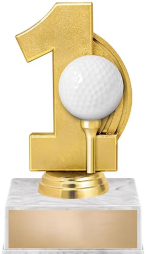 Crown Awards 6" Sports Golf Hole in One Award with White Luxury Base