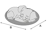 Pillowprim Hundehöhle Hundebett Hundesofa Hundekissen Hundehütte Hundekorb Hundecouch Ruheplatz Haustierbett Hundeliegen Kissen, Grau, R1: 65 x 50 cm