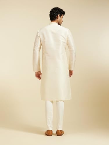 Image of DIWAS BY MANYAVAR Men's Art Silk Thread Embroidered Sequined Kurta (1pc)