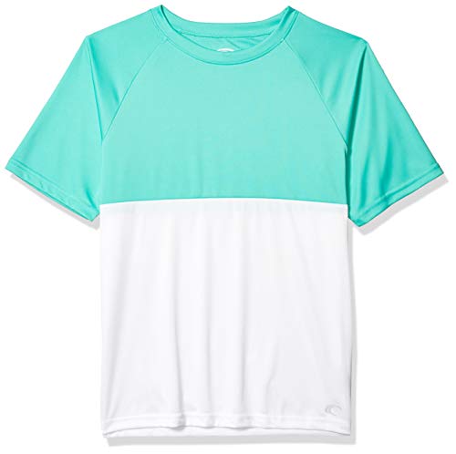 Teal Cove Men's Color Block Short Sleeve Swim Tee with 20+ Upf Protection