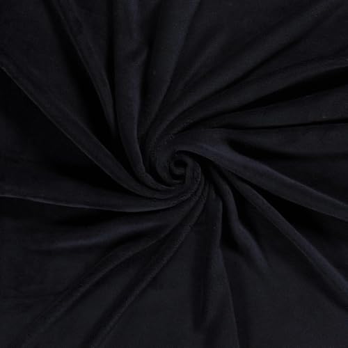 Tissu polaire double face bleu marine anti bouloche pour couverture chaude 1m