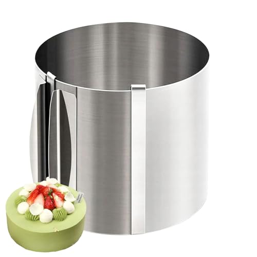 Genérico Aro de Pastel Ajustable de Acero Inoxidable, diámetro 16–30cm & Altura 20cm, diseño Resistente, Ideal para Hornear, Mousse, repostería, Capas & decoración de Tartas y postres