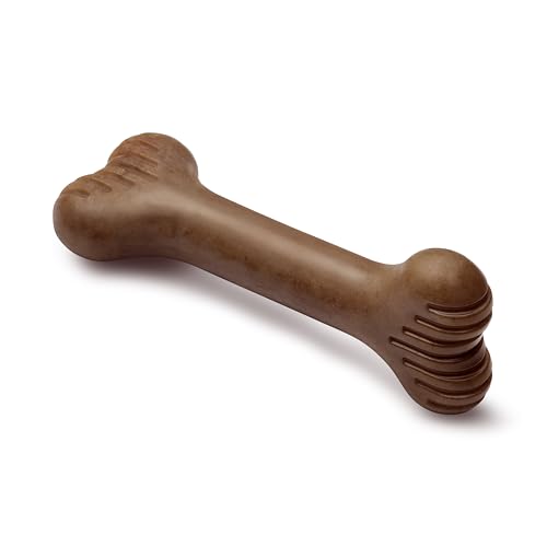 Image of Benebone Bone Durable Dog Chew Toy for Aggressive Chewers, Real Bacon, Made in USA, Medium
