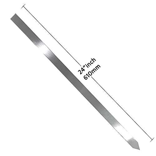 Professional Restaurant BBQ Stainless Steel Skewers | Flat Extra Long 24'' Inch | 2 MM Thickness |for Seekh Kebab | Tandoori BBQ | Brazilian BBQ | Made in India (15 MM (Wide), Set of 6)