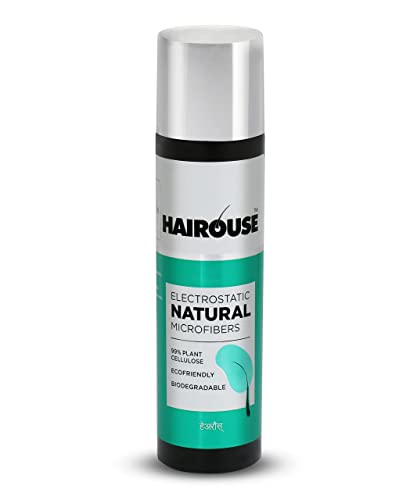 Image of NEW ! Hairouse Natural Hair Building Fibre (Natural Black) 25 Gms | Microfibers to Cover Bald Patches, Hair Thinning, Instant Volume & Fuller Look for Men & Women | Ecofriendly & Biodegradable | 99% Plant Cellulose