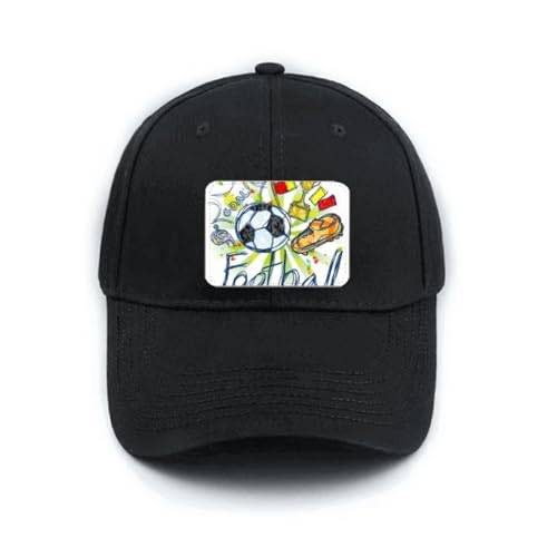 Casquette de baseball noire foot dessin animé pour les journées de loisirs