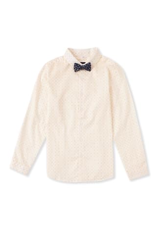 Image of Allen Solly Boys' All-Over Print Shirt | Bow Tie Detail | Regular Fit | Wedding & Festive