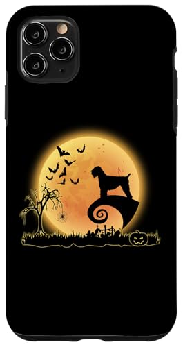 Carcasa para iPhone 11 Pro Max Black Russian Terrier Dog Scary Moon Funny Halloween Costume