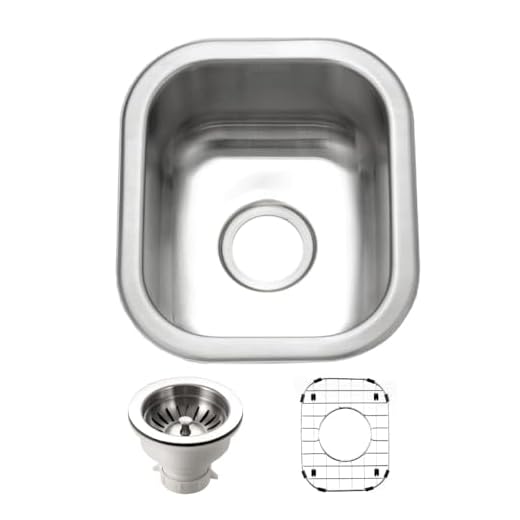 Houzer CS-1307-C Club Bar Sink with Accessory Combo Pack, Stainless Steel