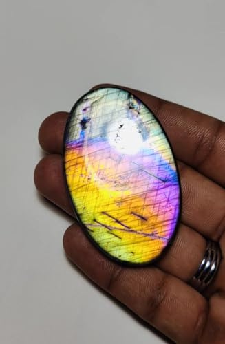 Rainbow Flash labradorite gemme 60x37x7mm fabrication de bijoux - 6