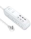 PD 20W Power Strip Surge Protector, 10 Outlets and 3 USB C& A Ports, 6ft Extension Cord, Overload Pr