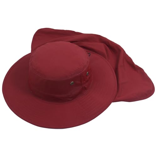 Image of Home Prefer UPF50 Mens Sun Hat with Neck Flap Quick Dry UV Protection Cap Womens Wide Brim Fishing Hat Neck Flap Beach Garden