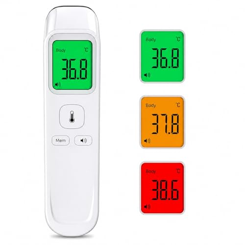 Infrared Thermometer for Adults and Kids, Digital Thermometer with Fever Alarm & Mute Mode, Fast Accurate Result, Easy to Use for All Ages