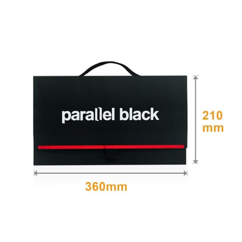 parallel black 防災用 20W ポータブルソーラーパネル、折り畳み 36cmX21cm ハンドル付き持ち歩くサイズ、800g 軽量 太陽光パネル、USB-A.USB-Cポート対応 同時使用時 最大3A出力 チャージャー 防災 アウトドア キャンプ用 GWソーラー (型番：GW-020FXC)