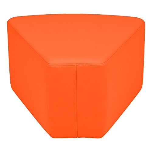 Image of Sprogs 12 inch H Structured Wedge Stool -Flexible Modular Collaborative Soft Seating for Office, Home, Lounge and School Classrooms with Durable Frame -Orange