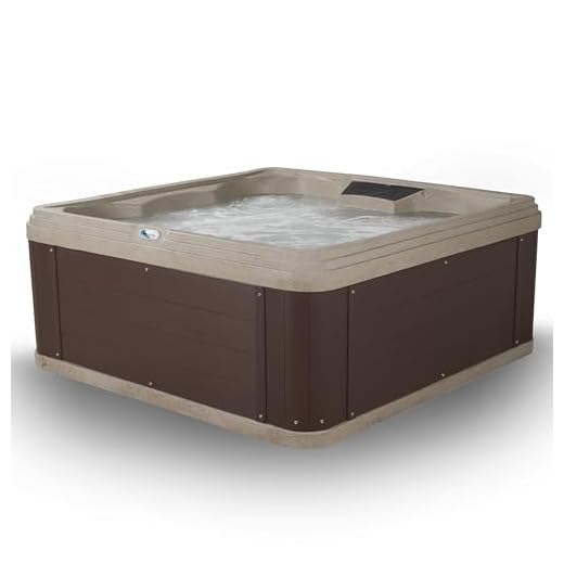AquaLife Ariana™ 7-Person 30-Jet Lounger Hot Tub with LED Lighting, Insulated Cover, Built-in Ice Bucket, Stainless Steel Heater and Ozonator