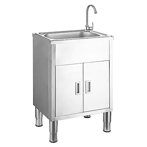 Lavello da Cucina Combinazioni di lavelli e mobili autoportanti in acciaio inossidabile, lavelli for ristoranti commerciali, grandi lavelli a vasca singola, lavelli for esterni, lavelli industriali fo