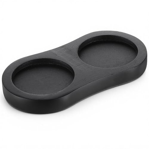 Salt and Pepper Tray, Black Wooden Salt and Pepper Holder, Fits Many Mills & Shakers, Grinder Accessories
