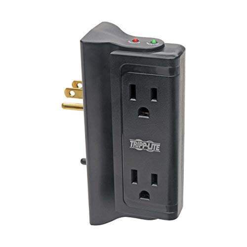 Tripp Lite 4 Side Mounted Outlet Surge Protector Power Strip, Direct Plug in, Black, Lifetime...