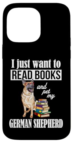 Mens Womens Kids Cute Read Books Dog Lover German Shepherd �X�}�z�P�[�X iPhone 14 Pro Max �p