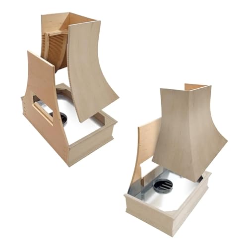 Image of Riley & Higgs Unfinished Wood Kitchen Range Hood Cover, Curved Front Wall Mount Vent Hood, Classic Trim, Plywood with Maple, 31.5 inch W x 36 inch H - Quick Ship