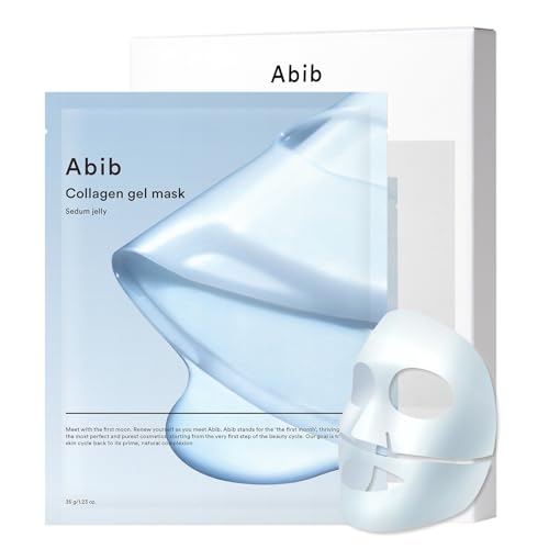 Abib Collagen Gel Mask Sedum Jelly 4 Sheets (Hydrating) I Korean Vegan Collagen, Cooling Hydrating Hyaluronic Acid Hydrogel Face Mask Skin Care