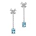 Produktbild Carry stone Ohrringe Bogen Nachahmung Edelstein Ohrringe Temperament Lange Baumeln Ohrschmuck Party Schmuck Zubehör Geschenke Für Frauen, Blau Nützlich und Praktisch