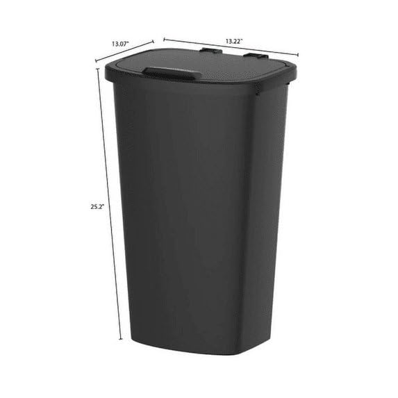 Caneca de Basura Plástica Alta y Estrecha con Tapa miniatura 3