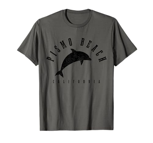 Pismo Beach California CA Vintage Dolphin Vacaciones Camiseta