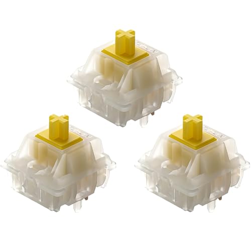 Gateron Milky Yellow Pro V2 Switches for MX Mechanical Keyboard,5-Pin 50gf Linear/Pre-Lubed Switches(90pcs)