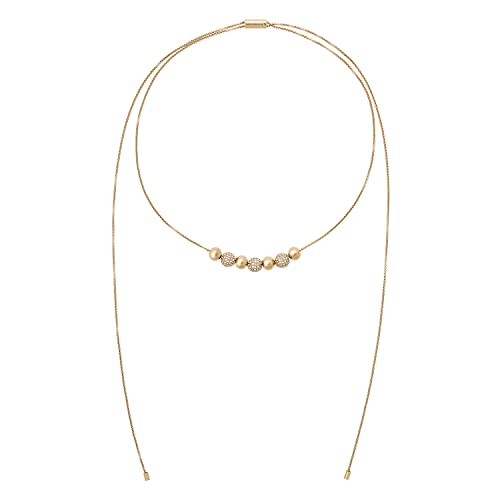 Michael Kors Womens Female Brilliance Gold Slider Pendant Necklace, 39" #TOP3