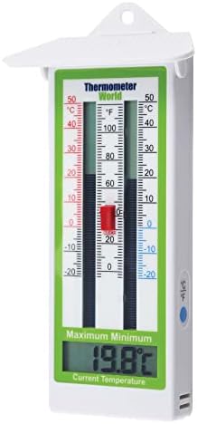 Digital Max Min Greenhouse Thermometer Room Temperature - Classic Max Min Thermometer to Measure Maximum and Minimum Temperatures - Easy Wall Mounted Greenhouse Accessories Indoor or Outdoor
