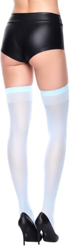 Image of ToBeInStyle Women's Sheer Banded Thigh High Socking w /Opaque Band