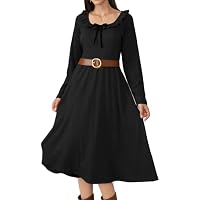 Women's Knit Ruffle A-line Pockets Elasticized Empire Waisted Dress only
