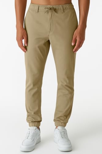 Smith & Solo Chino Hose Herren - Freizeithose Hosen Chinohose Baumwolle Arbeitshosen Männer mit Kordelzug Jogginghose Regul Chinos Lang (Beige, M)