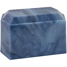 Blue Cultured Marble Urn - Adult Size - Cremation Urn for Human Ashes - Ground Burial, Home Memorial and Funeral Cremation Urns Versa Blue