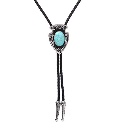 HUABOLA CALYN Bolo Tie Turquoise-Western Cowboy Native American Bolo Tie for Men