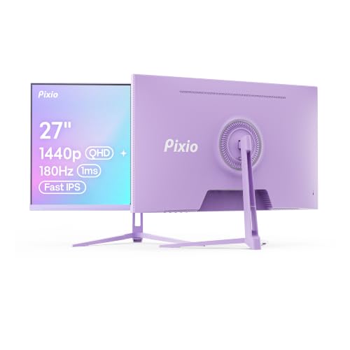Image of Pixio PX278 Wave Purple 27 inch 180Hz Refresh Rate Quad HD 1440p Resolution Fast IPS Panel 1ms GTG Response Time Built-in Speakers Gaming Monitor with AMD FreeSync