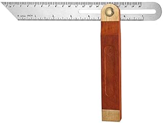 WIFUN Sliding T Bevel Ruler, Sliding Bevel Adjustable Carpenters Square Stainless Steel Blade Ruler with Hardwood Handle for Craftsman Carpenter Architect(8 inch/9inch)