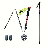 Collapsible Trekking Pole, Lightweight Hiking Pole, Folding Walking Stick with 7075 Aluminum Alloy for Hiking, Camping, Trip, Travel