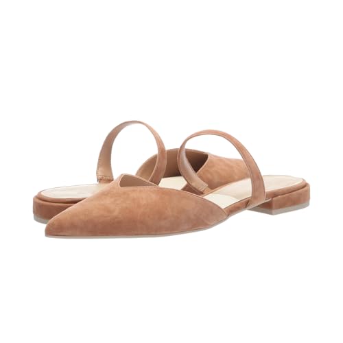 Image of Mesh Mules for Women Comfy Raffia Woven Strap Closed Pointed Toe Mule Flats Casual Slip on Dress Slides Flats