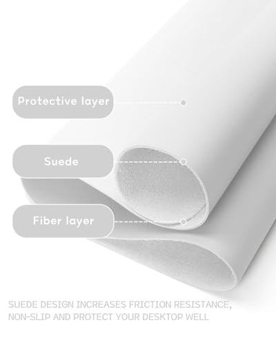 Image of YSAGi Non-Slip Desk Mat, Waterproof Large Mouse Pad 120x60 cm White | Protects From Scratches, Stains, Spills, Ultra-Thin for Precise Mouse & Writing, Easy-Clean for Office, Home, Decor