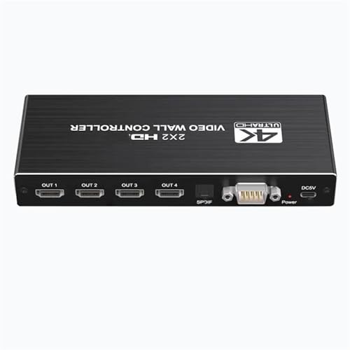 4K 3x3 DVI Video Wall Controller 1x3 1x4 2x3 2x4 Vs 2x2 HDMI-Compatible 2 3 4 TV Multi Screen Processor Video Splicer Supports HD Compatible(4K 2x2 Controller)