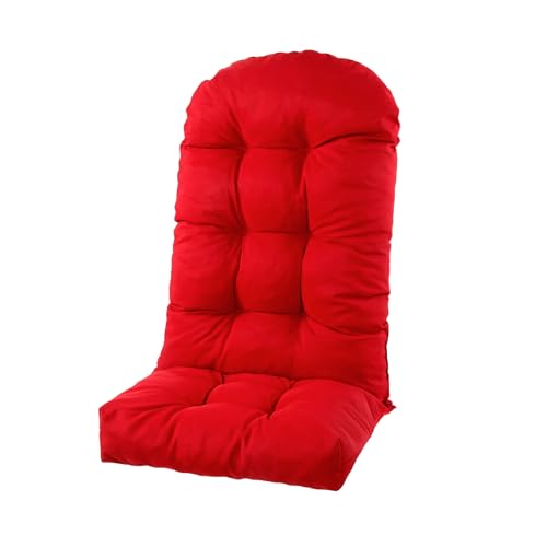 DONGMYDU Outdoor Adirondack Chair Cushion, Non-Slip Waterproof Tufted High Back Tufted Patio Seat Pads for Porch Rocking Chair 44"x19.6"x4.7", Red