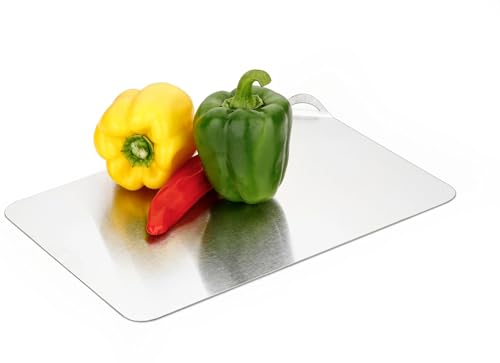 Image of Btop Stainless Steel Chopping Board, Corrosion Resistant, Waterproof, Rust-Proof, Professional Kitchen Equipment (Steel Side Handle Chopping Board)