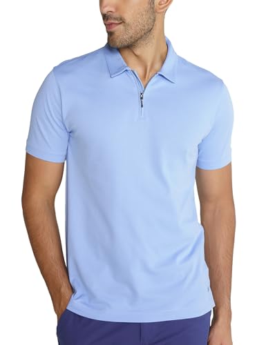 Image of DAMENSCH Constant Men's All-Degree Thermoregulating Pique Contrast Neck Polo T-Shirt