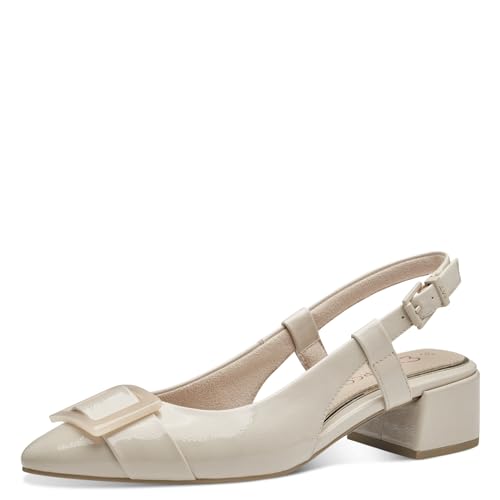 MARCO TOZZI Damen Slingpumps Spitz Vegan, Cremefarben (Powder...