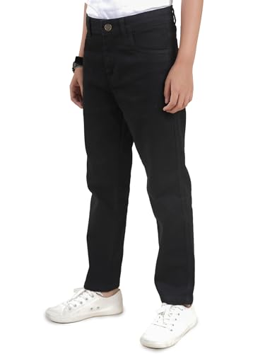 Image of KiddoPanti Boys Full Length Stretchable Straight Fit Washed Denim Jeans
